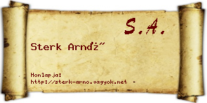 Sterk Arnó névjegykártya